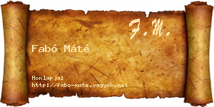 Fabó Máté névjegykártya