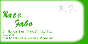mate fabo business card